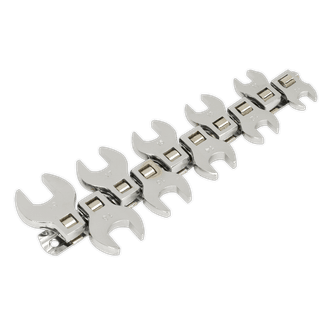 Sealey Crow's Foot Open End Spanner Set 10pc 3/8"Sq Drive Metric S0866