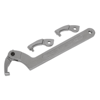 Sealey Adjustable Hook &amp; Pin Wrench Set 4pc 51-121mm SMC2L