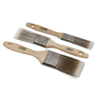 Sealey Wooden Handle Paint Brush Set 3pc SPBS3W