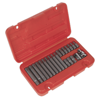 Sealey Ribe Bit Set 22pc 3/8" &amp; 1/2"Sq Drive SX105