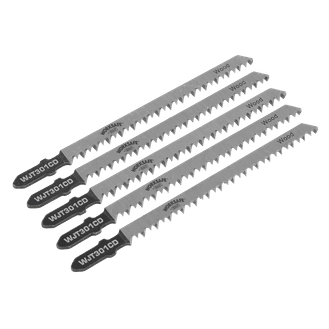 Sealey Jigsaw Blade Wood &amp; Plastics 90mm 8tpi - Pack of 5 WJT301CD