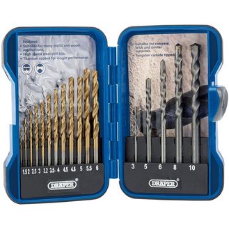 Draper Combined HSS/Masonry Drill Bit Set 17 Piece