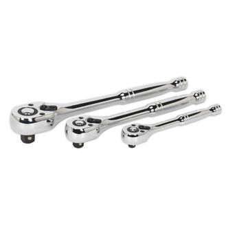 Sealey AK6672 Ratchet Wrench Set 3pc Pear-Head Flip Reverse
