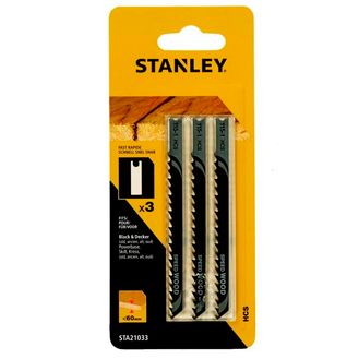 Stanley U-Shank HCS Jigsaw Blade 100mm Pack 3