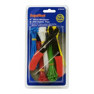 SupaTool Wire Stripper &amp; 200 Cable Ties