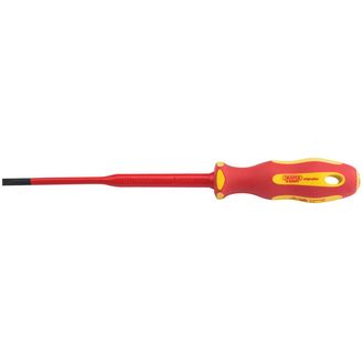 Draper 02159 Ergo Plus&amp;#174; Slimline Plain Slot VDE Screwdriver (3.5mm x 100mm)