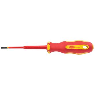 Draper 02160 Ergo Plus&amp;#174; Slimline Plain Slot VDE Screwdriver (4.0mm x 100mm)