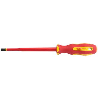 Draper 02162 Ergo Plus&amp;#174; Slimline Plain Slot VDE Screwdriver (6.5mm x 150mm)