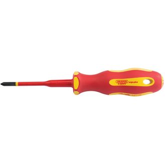 Draper 02163 Ergo Plus&amp;#174; Slimline Cross Slot VDE Screwdriver (No:1 x 80mm)