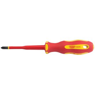 Draper 02164 Ergo Plus&amp;#174; Slimline Cross Slot VDE Screwdriver (No:2 x 100mm)