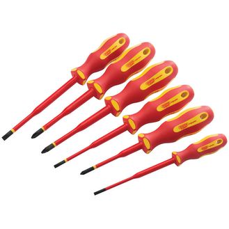 Draper 02167 Ergo Plus&amp;#174; Slimline VDE Approved Fully Insulated Screwdrivers (6 Piece)