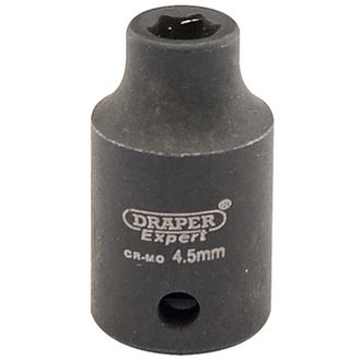 Draper 05003 Expert 4.5mm 1/4" Square Drive Hi-Torq&amp;#174; 6 Point Impact Socket