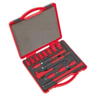 Sealey AK7940 Insulated Socket Set 16pc 3/8"Sq Drive 6pt WallDrive&amp;reg; VDE Approved