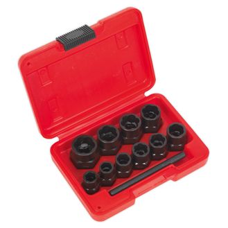 Sealey AK8184 Bolt Extractor Set 11pc 3/8"Sq Drive or Spanner