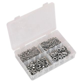 Sealey AB028SN Steel Nut Assortment 370pc M5-M10 DIN 934 Metric