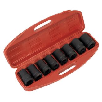 Sealey AK888M Impact Socket Set 8pc Deep 1"Sq Drive - Metric