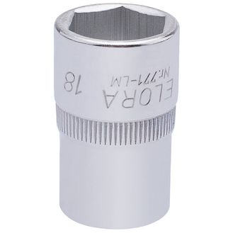 Elora 15307 18mm 1/2" Sq. Dr. Hexagon Socket