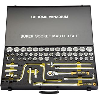 Draper 15372 1/2" Sq. Dr. Metric, Whitworth and Imperial Socket Set (58 Piece)