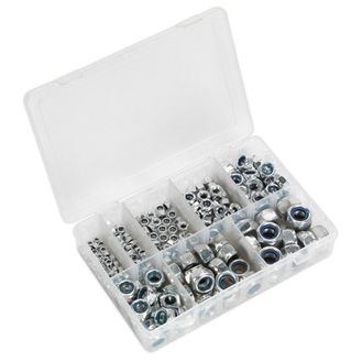 Sealey AB033LN Nylon Lock Nut Assortment 255pc M4-M16 DIN 985