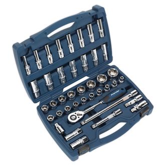 Sealey AK8993 Socket Set 41pc 1/2"Sq Drive WallDrive&amp;reg; Metric