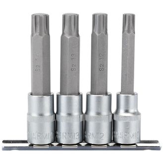 Draper 16345 1/2" Sq. Dr. Ribe&amp;#174; Socket Bit Set (4 Piece)