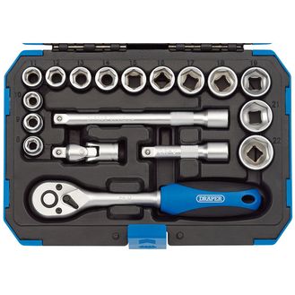 Draper 16359 3/8" Sq. Dr. Metric Socket Set (18 Piece)