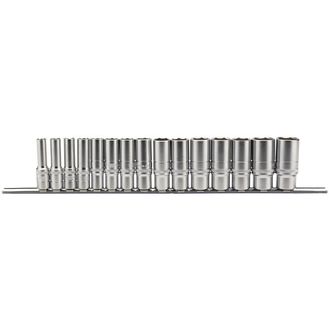 Draper 16494 3/8" Sq. Dr. Metric Deep Socket Set on Metal Rail (15 Piece)