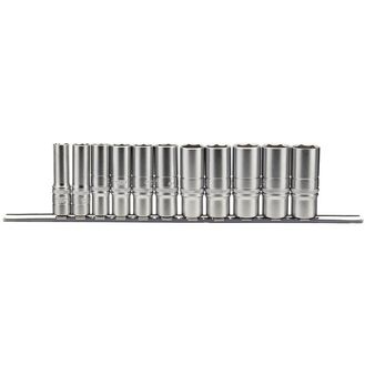 Draper 16495 3/8" Sq. Dr. Imperial Deep Socket Set on Metal Rail (11 Piece)