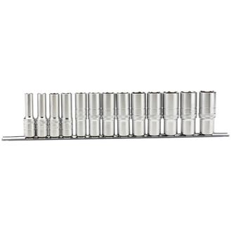 Draper 16500 1/2" Sq. Dr. Imperial Deep socket on a Metal Rail (13 Piece)