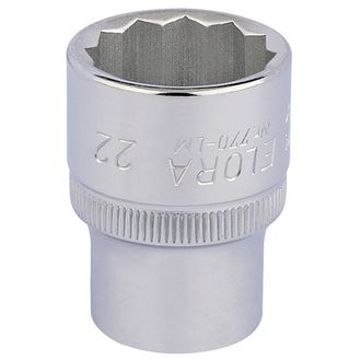 Elora 24674 22mm 1/2" Sq. Dr. Bi-Hexagon Socket