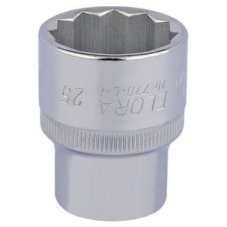 Elora 24707 25mm 1/2" Sq. Dr. Bi-Hexagon Socket