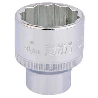 Elora 24880 11/16" 1/2" Sq. Dr. Whitworth Bi-Hexagon Socket