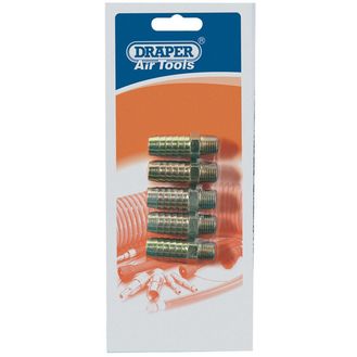 Draper 25844 1/4" Taper 1/2" Bore PCL Male Screw Tailpieces (5 Piece)