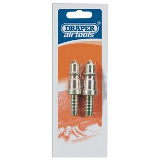 Draper 25860 3/8" Air Line Coupling Integral Adaptor / Tailpiece (2 Piece)