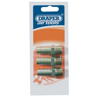 Draper 25863 3/8" Taper 1/2" Bore PCL Male Screw Tailpieces (3 Piece)
