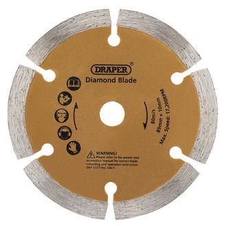 Draper 25976 89mm Diamond Blade for Storm Force&amp;#174; Mini Plunge Saw