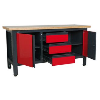 Sealey AP1905C Workstation with 3 Drawers &amp; 2 Cupboards