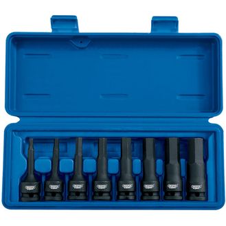 Draper 26439 1/2" Sq. Dr. Impact Hexagonal Socket Bit Set (8 Piece)