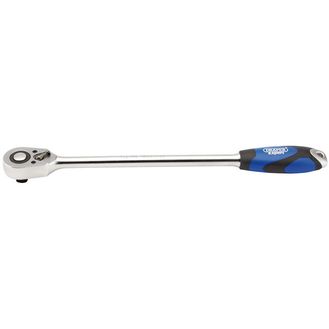 Draper 26591 1/2" Sq. Dr. 48 Tooth Extra Long Reversible Quick Release Soft Grip Ratchet