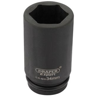 Draper 27142 34mm 3/4" Sq. Dr. Hi-Torq&amp;#174; 6 Point Deep Impact Socket