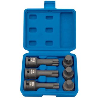 Draper 28881 1/2" Sq. Dr. Impact Spline Bit Set (6 Piece)