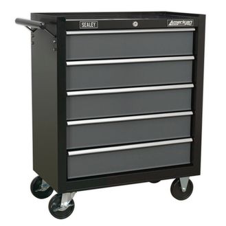 Sealey AP2505B Rollcab 5 Drawer with Ball Bearing Slides - Black/Grey