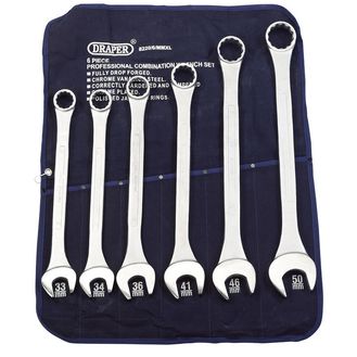 Draper 31167 Heavy Duty Long Pattern Metric Combination Spanner Set (6 Piece)