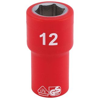Draper 31490 1/4" Sq. Dr. Fully Insulated VDE Socket (12mm)