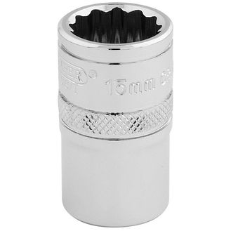 Draper 33136 1/2" Sq. Dr. Hi-Torq&amp;#174; 12 Point Socket (15mm)