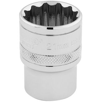 Draper 33290 1/2" Sq. Dr. Hi-Torq&amp;#174; 12 Point Socket (21mm)
