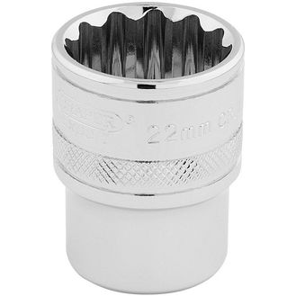 Draper 33368 1/2" Sq. Dr. Hi-Torq&amp;#174; 12 Point Socket (22mm)