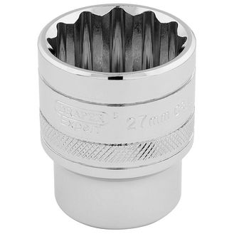Draper 33442 1/2" Sq. Dr. Hi-Torq&amp;#174; 12 Point Socket (27mm)
