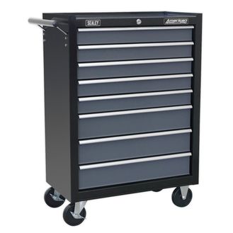 Sealey AP3508TB Rollcab 8 Drawer with Ball Bearing Slides - Black/Grey