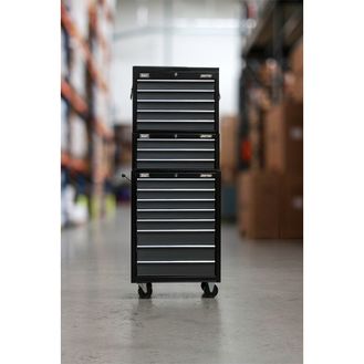 Sealey AP35STACK Tool Chest Combination 16 Drawer with Ball Bearing Slides - Black/Grey